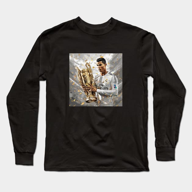 Cristiano Ronaldo CR7 UEFA Champions League Artwork Football Soccer Long Sleeve T-Shirt by The GOAT Store